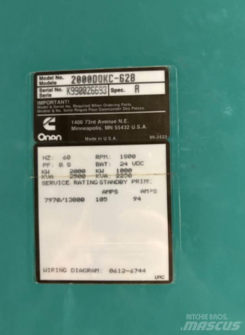 Cummins 2000DQKC-628 Dieselgeneratorer