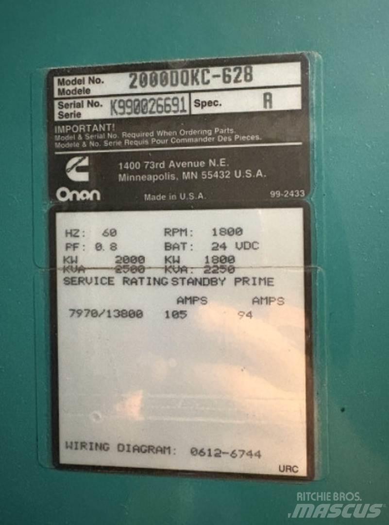Cummins 2000DQKC-628 Dieselgeneratorer