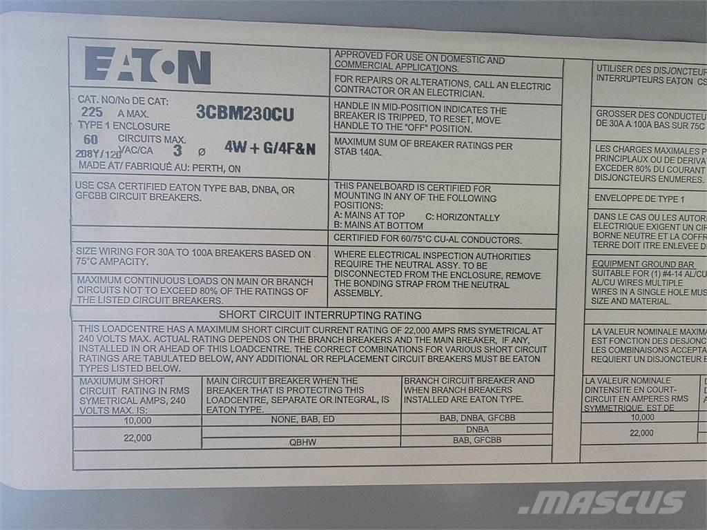 Eaton 3CBM230CU Entreprenad - Övrigt
