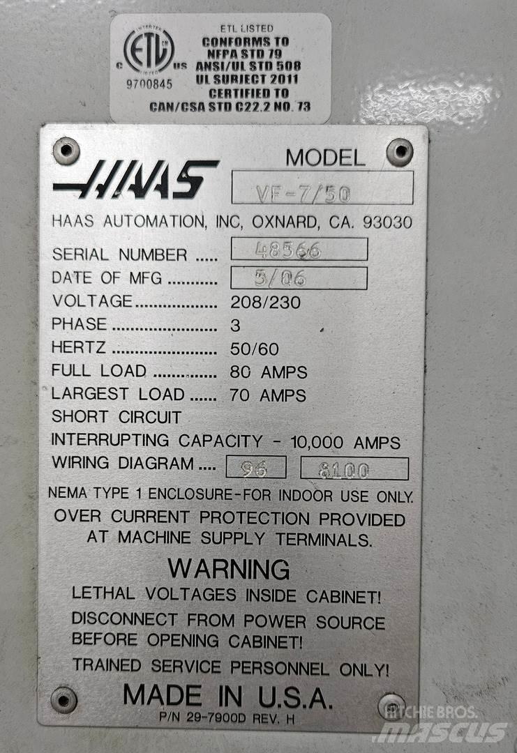 Haas VF-7/50 Entreprenad - Övrigt