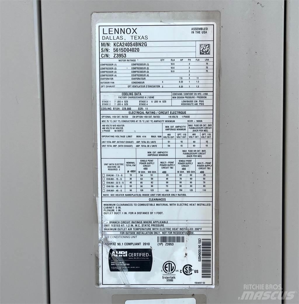 LENNOX KCA240S4BN2G Uppvärmnings- och tjältiningsutrustning