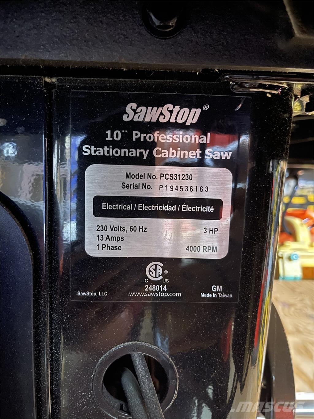  SAWSTOP PCS31230 Entreprenad - Övrigt