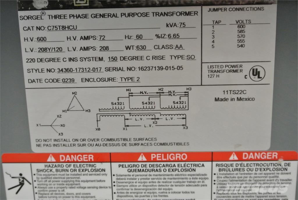  SQUARE D C75T8HCU Entreprenad - Övrigt