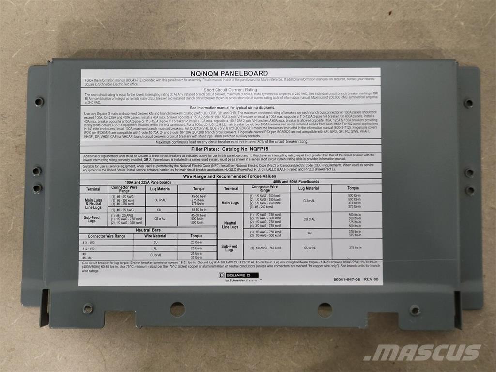  SQUARE D NQ6RDE Entreprenad - Övrigt