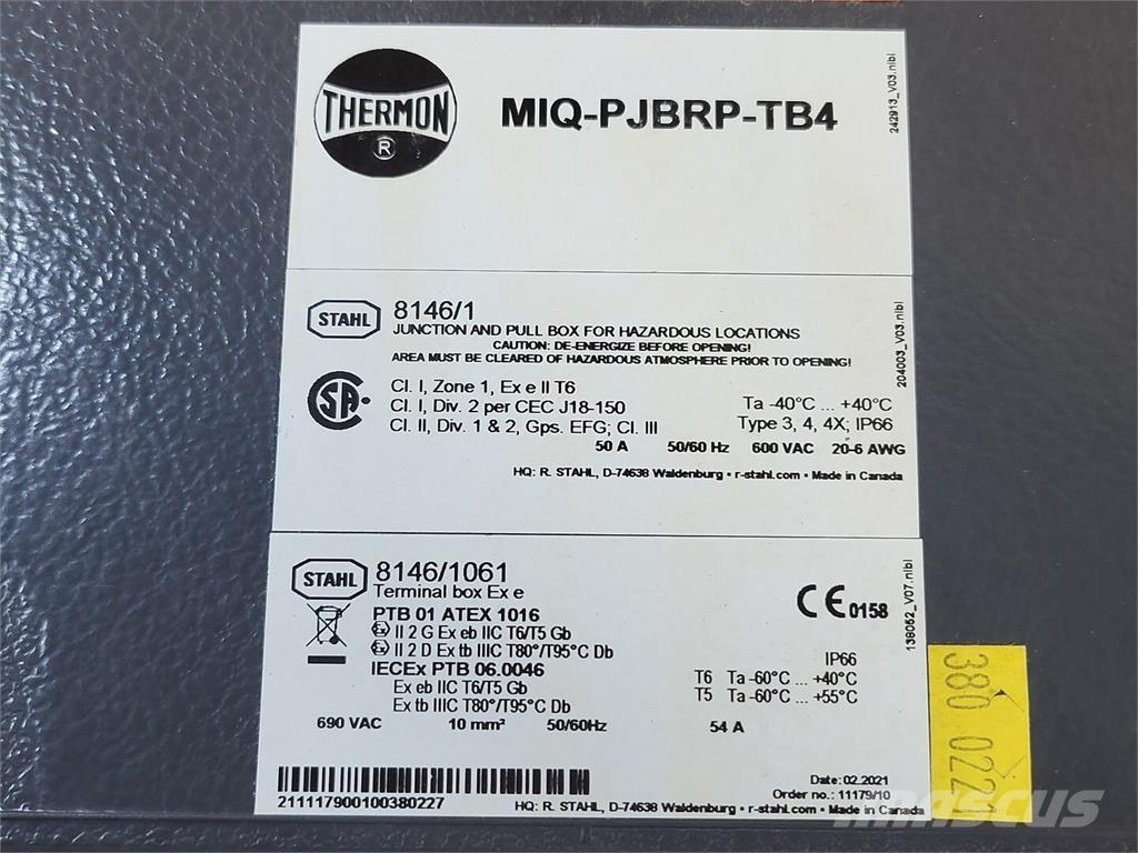  THERMON MIQ-PJBRP-TB4 Entreprenad - Övrigt