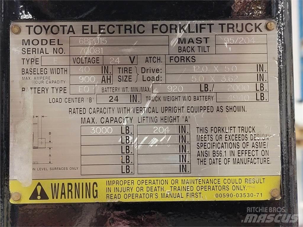 Toyota 6BPU15 Entreprenad - Övrigt