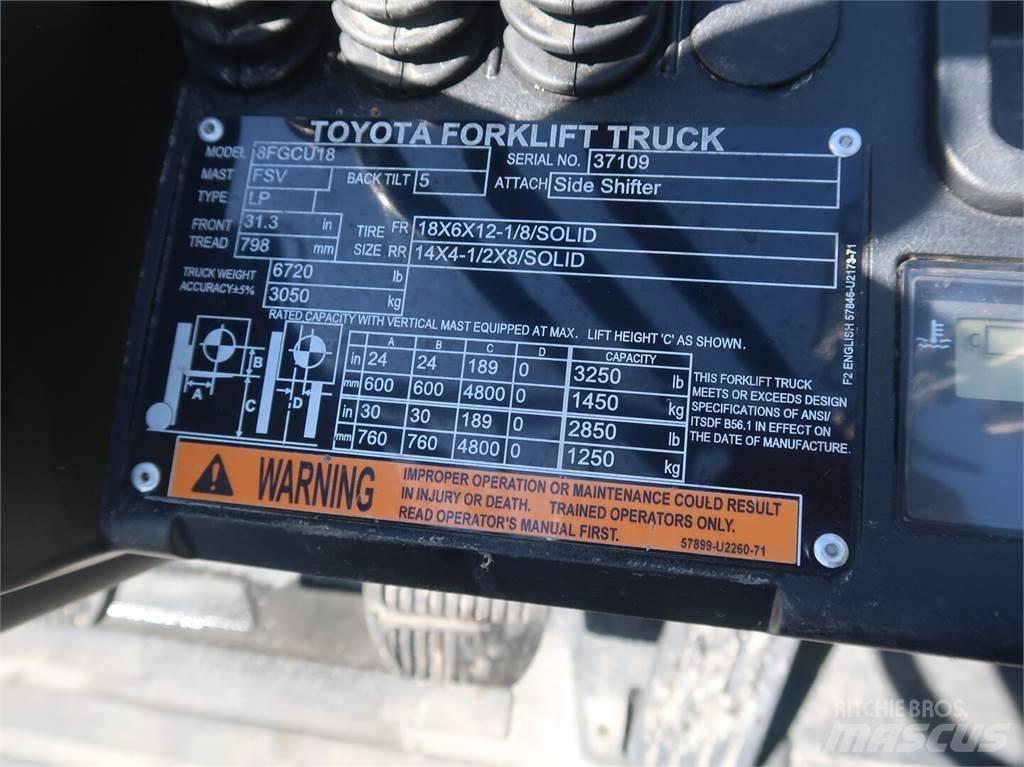 Toyota 8FGCU18 Entreprenad - Övrigt