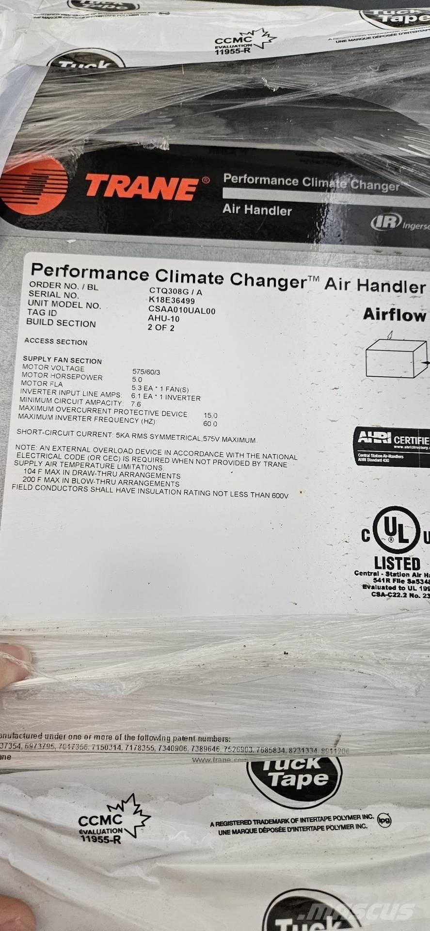 Trane CSAA010UAL00 Uppvärmnings- och tjältiningsutrustning