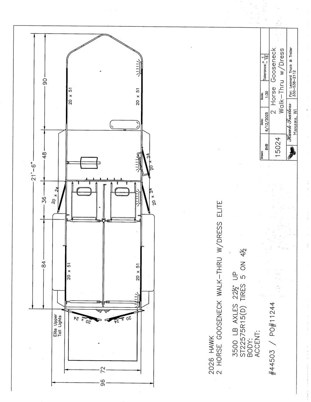 Hawk 110E Djurtransport trailer