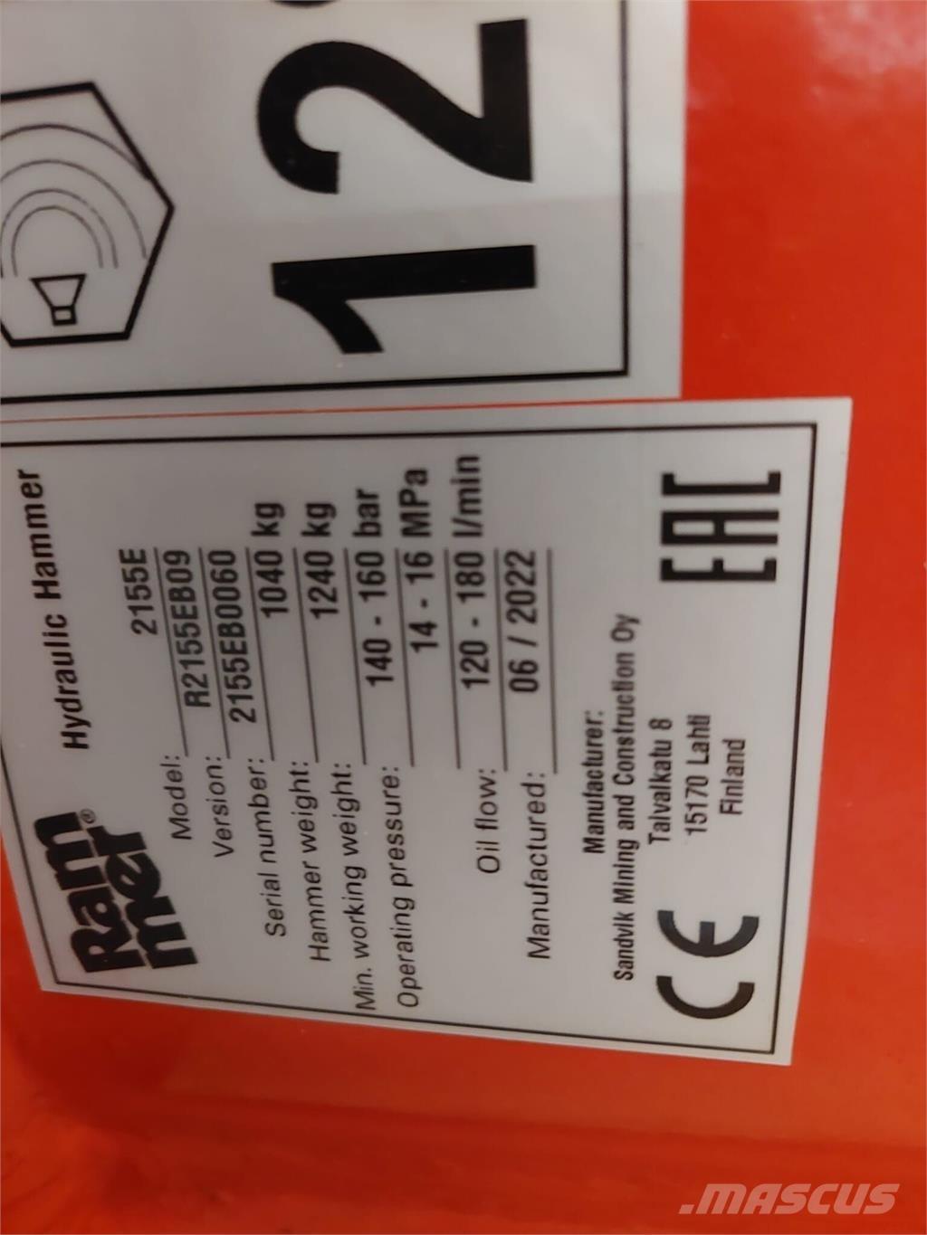 Rammer 2155E Entreprenad - Övrigt