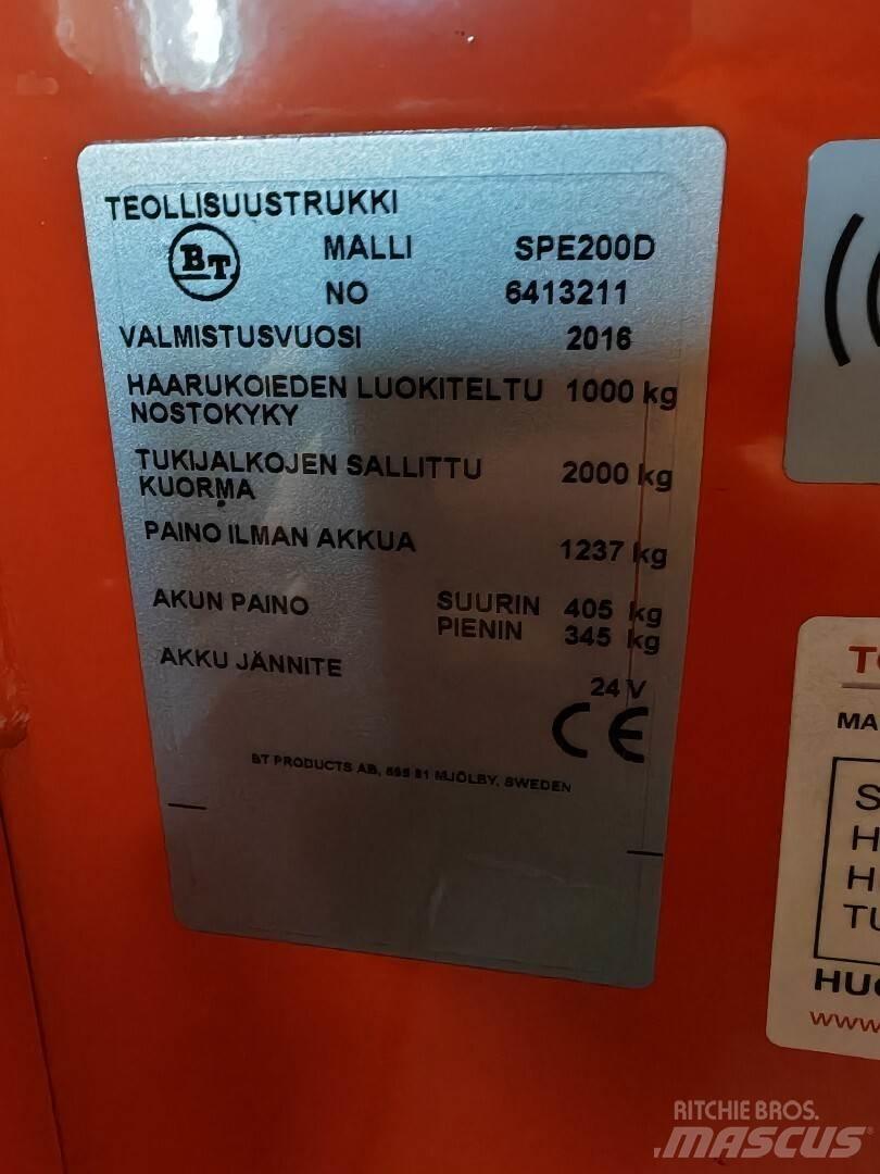 BT SPE200D Övriga motviktstruckar