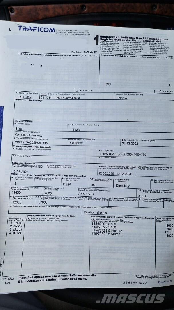 Sisu E12M Biltransportbilar