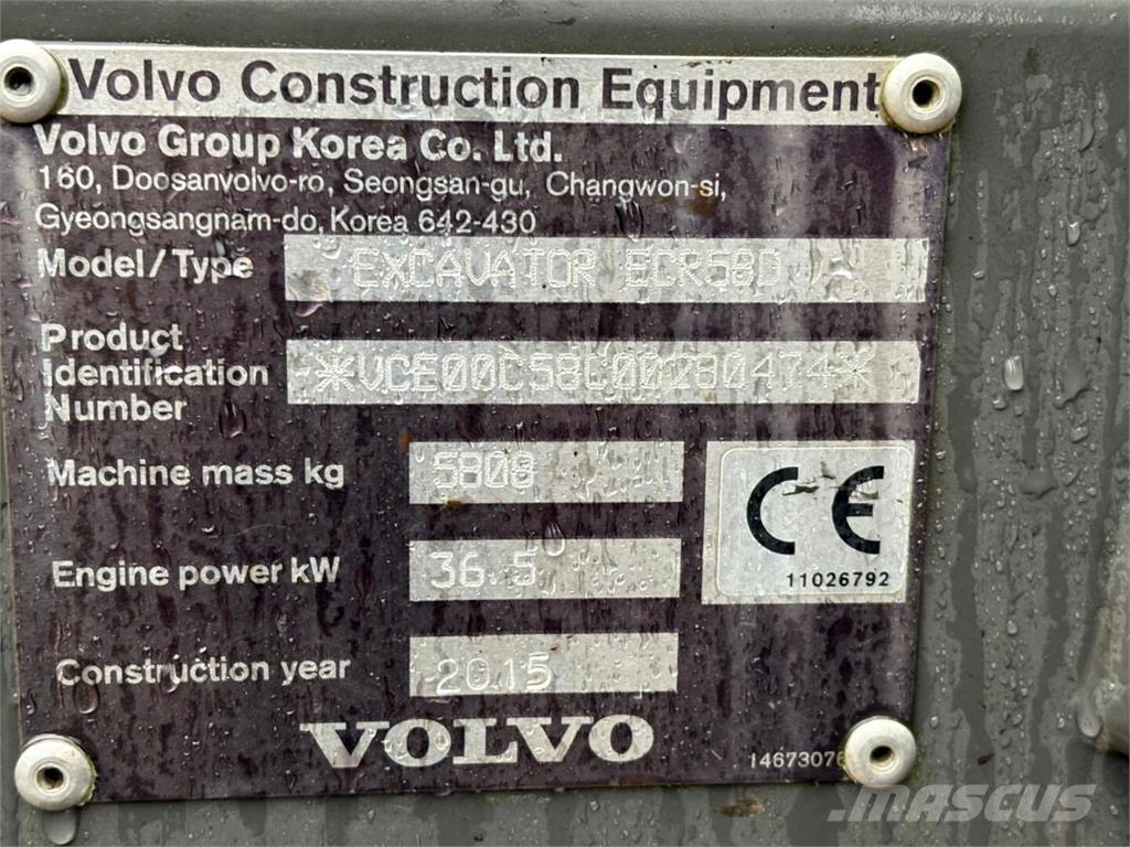 Volvo ECR 58 D Minigrävare < 7t
