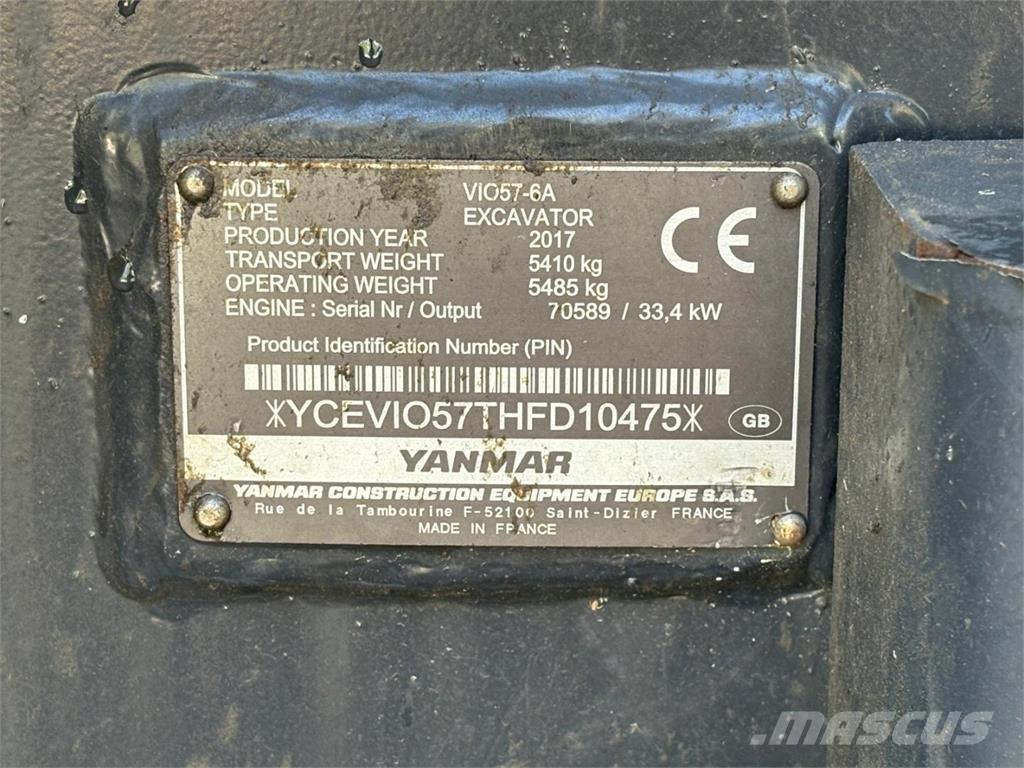 Yanmar VIO 57-6A Minigrävare < 7t