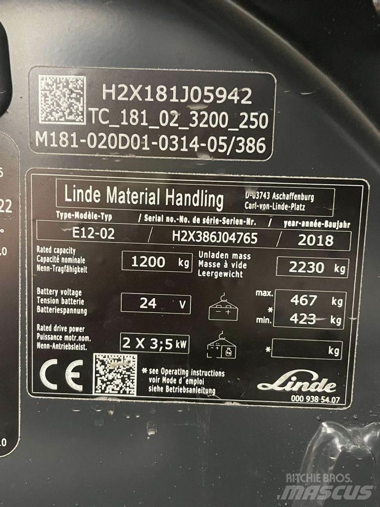Linde E12-02-386 Elmotviktstruckar