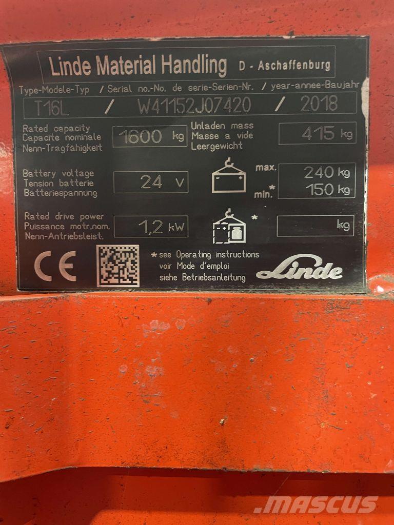 Linde T16L-1152 Låglyftare utan plattform