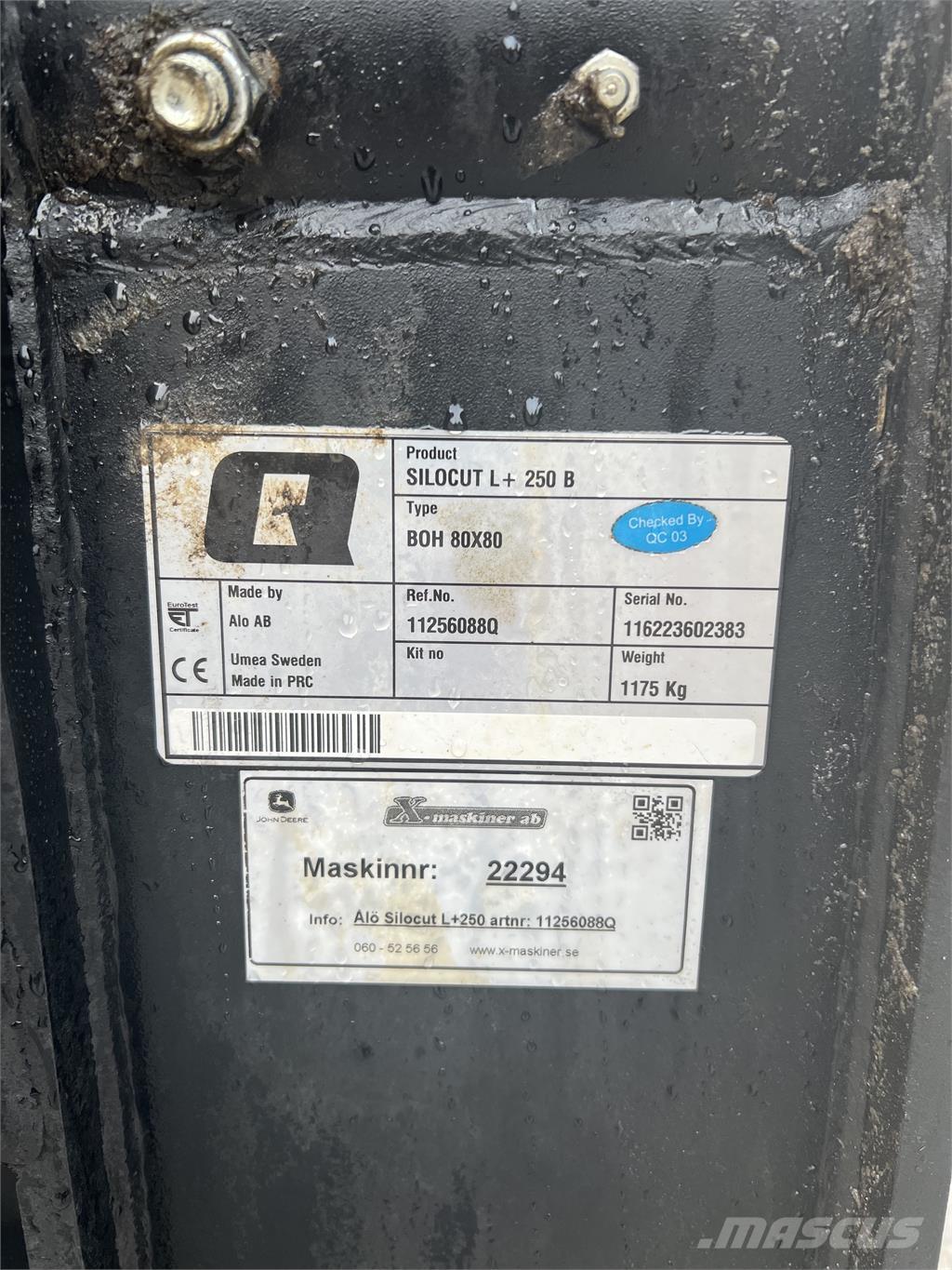 Ålö Silocut L+ 250 Övriga tillbehör och komponenter