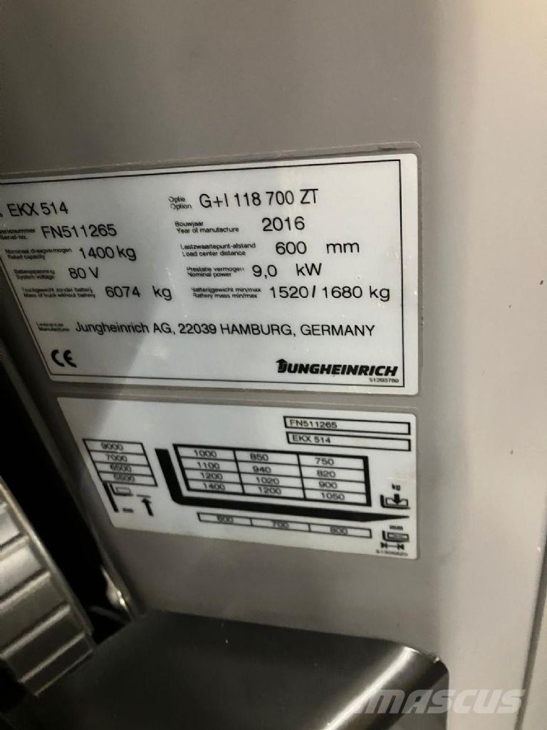 Jungheinrich EKX 514 Plocktruck, höglyftande