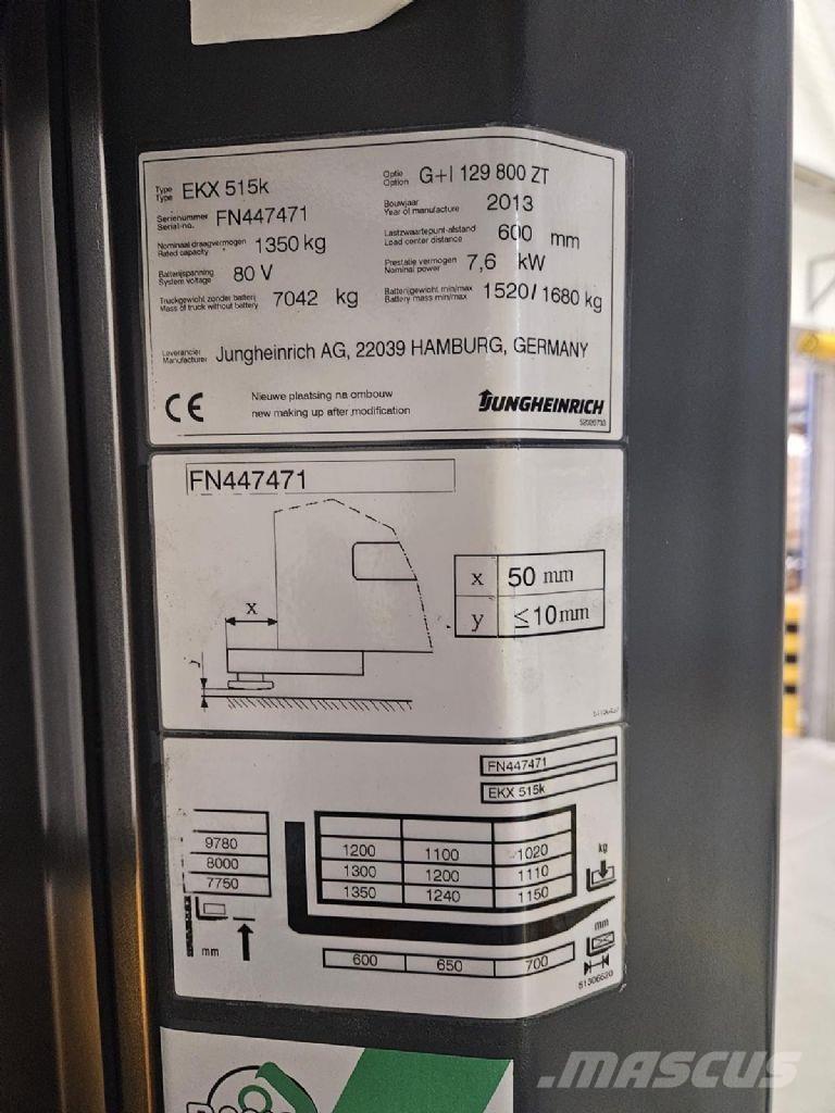 Jungheinrich EKX 515k Plocktruck, höglyftande