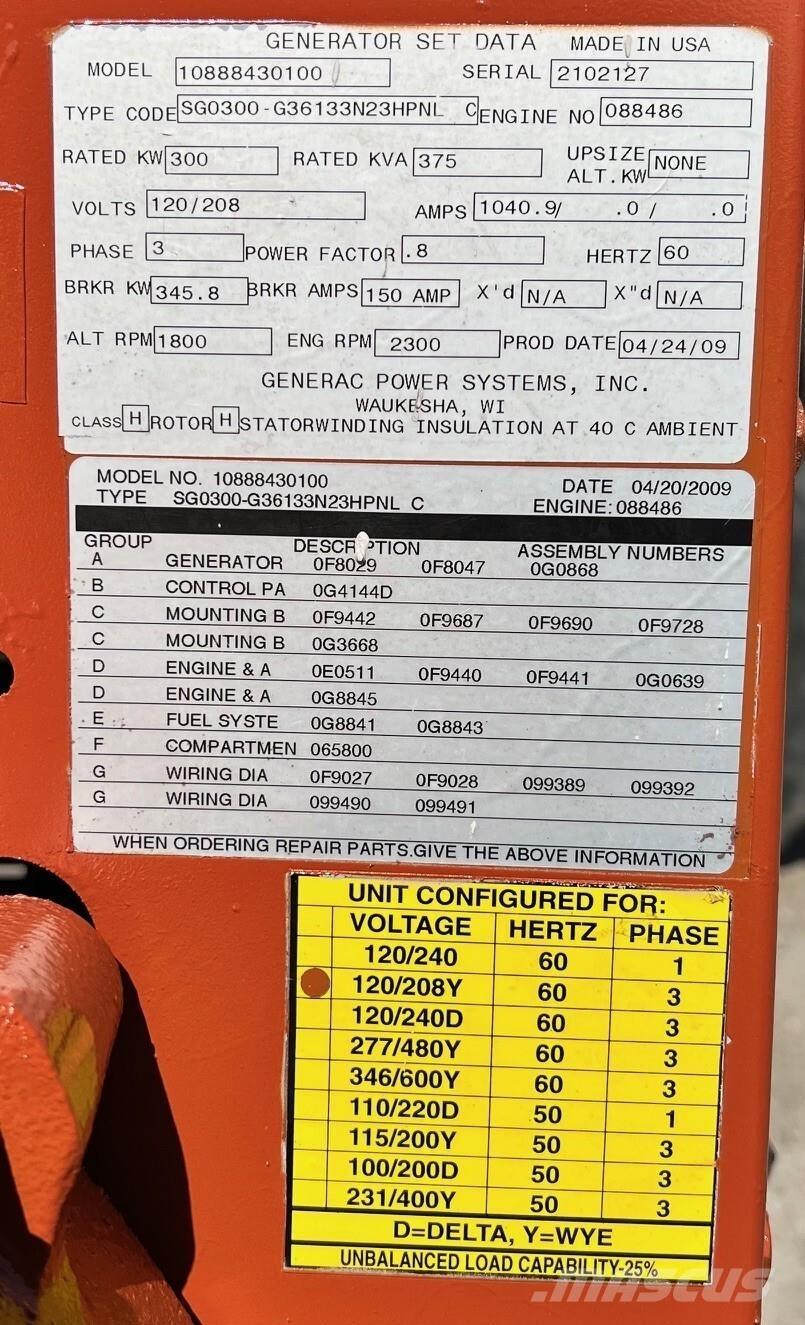 Generac SG300 Gasgeneratorer