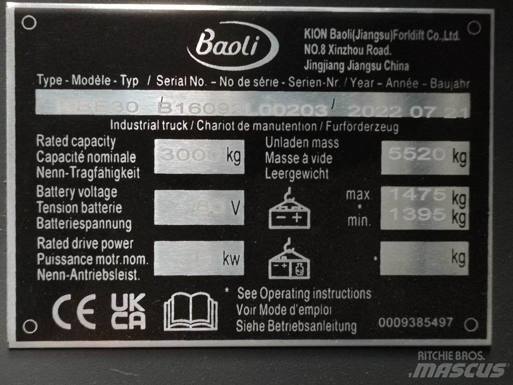 Baoli KBE30 Elmotviktstruckar