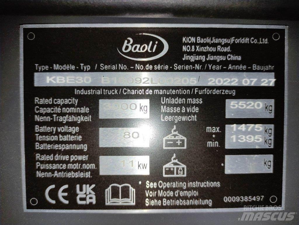 Baoli KBE30 Elmotviktstruckar