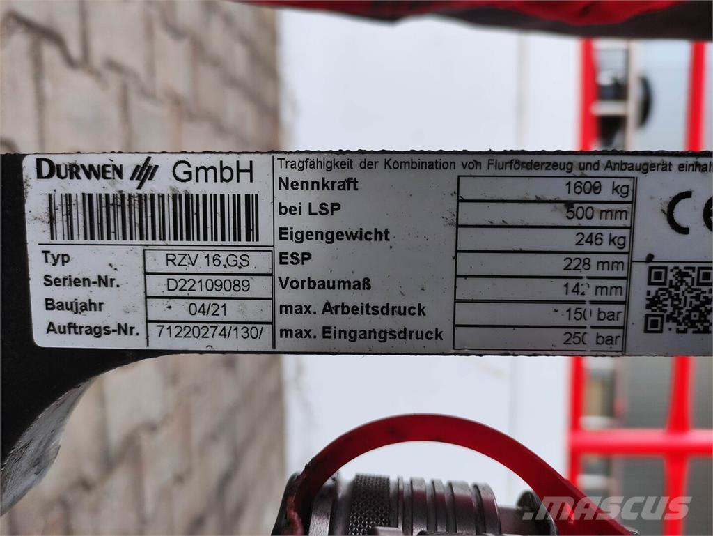 Durwen RZV 16 GS Materialhantering - Övriga