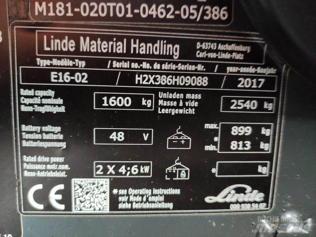 Linde E16-02-386 Elmotviktstruckar