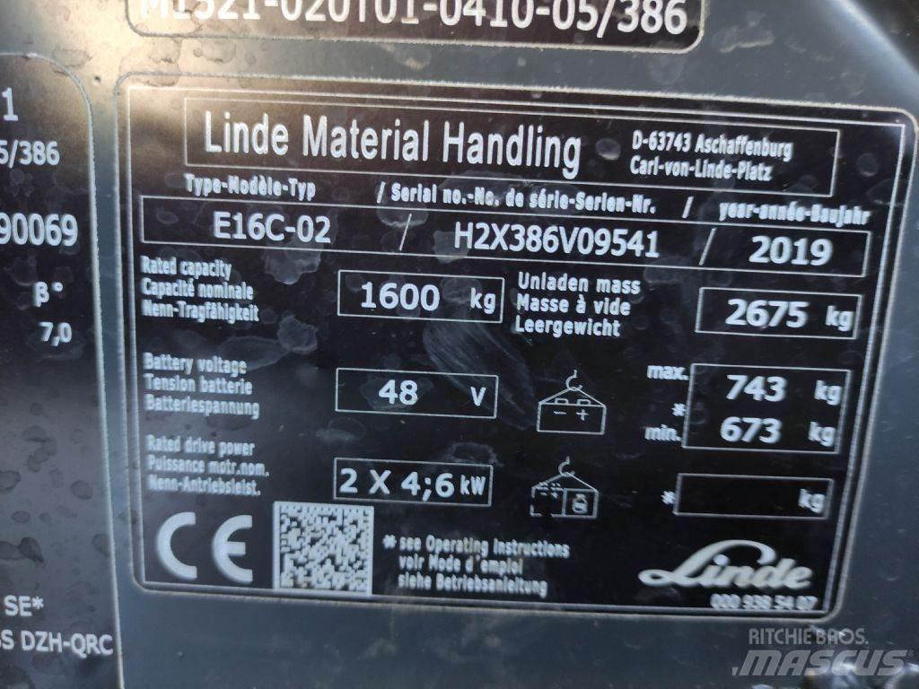 Linde E16C-02-386 EVO Elmotviktstruckar