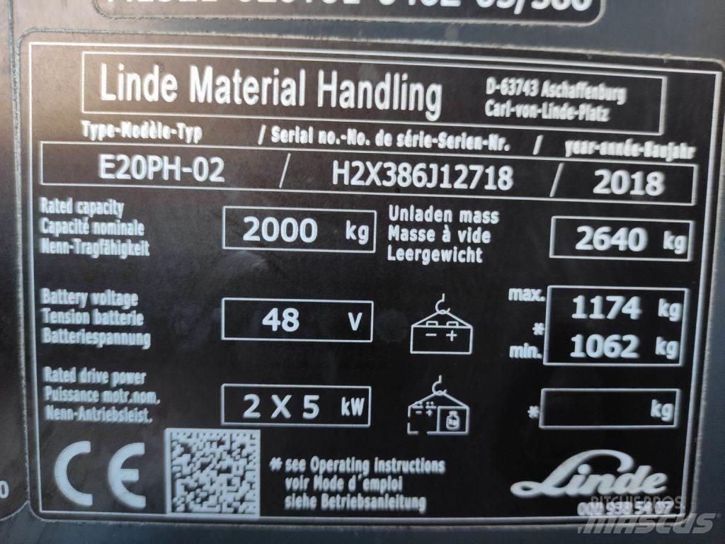 Linde E20P-02-386 EVO Elmotviktstruckar