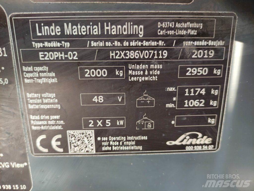 Linde E20PH-02-386 EVO Elmotviktstruckar