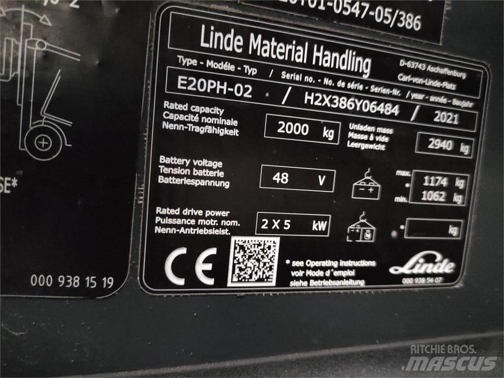 Linde E20PH-02-386-EVO Elmotviktstruckar