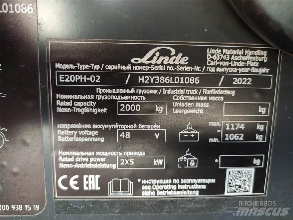 Linde E20PH-02-386-EVO Elmotviktstruckar