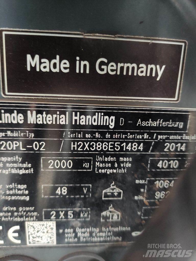 Linde E20PL-02-386 EVO Elmotviktstruckar