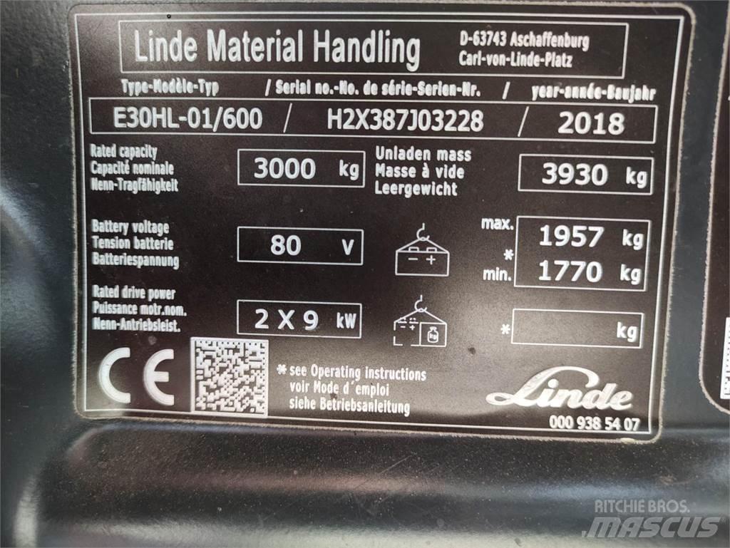 Linde E30HL-01/600-387 Elmotviktstruckar