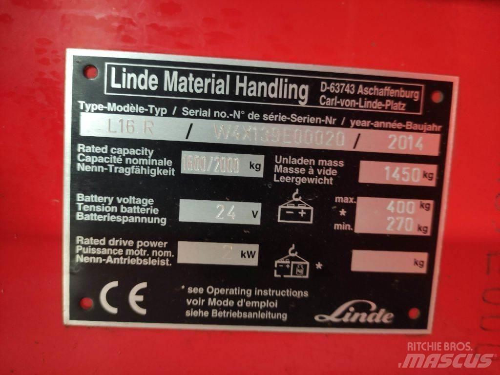 Linde L16R Elmotviktstruckar