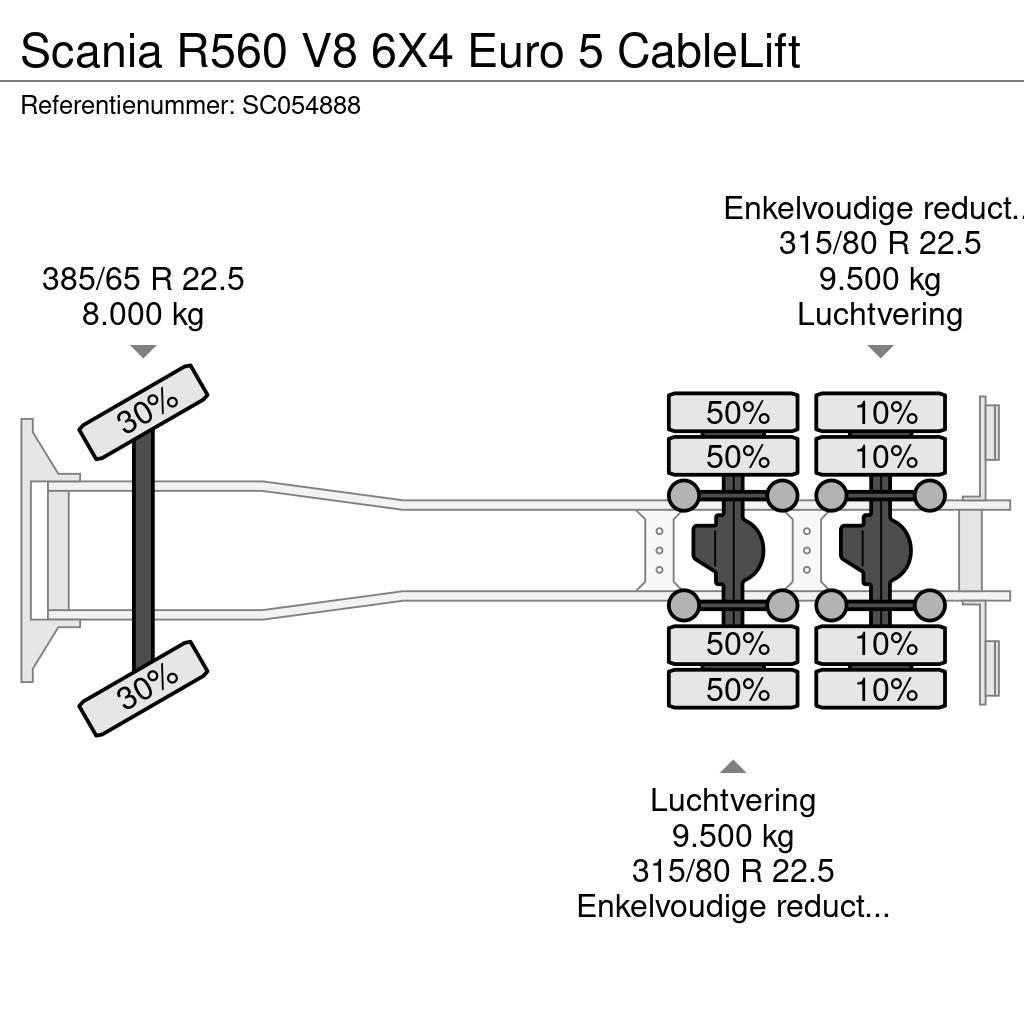 Scania R560 V8 6X4 Euro 5 CableLift Lastväxlare/Krokbilar