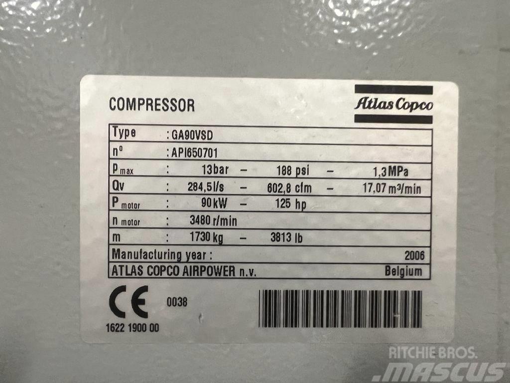 Atlas Copco Compressor, Kompressor GA 90 VSD Kompressorer