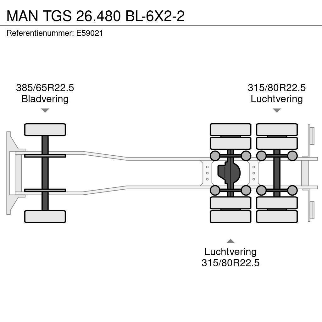 MAN TGS 26.480 BL-6X2-2 Växelflak-/Containerbilar