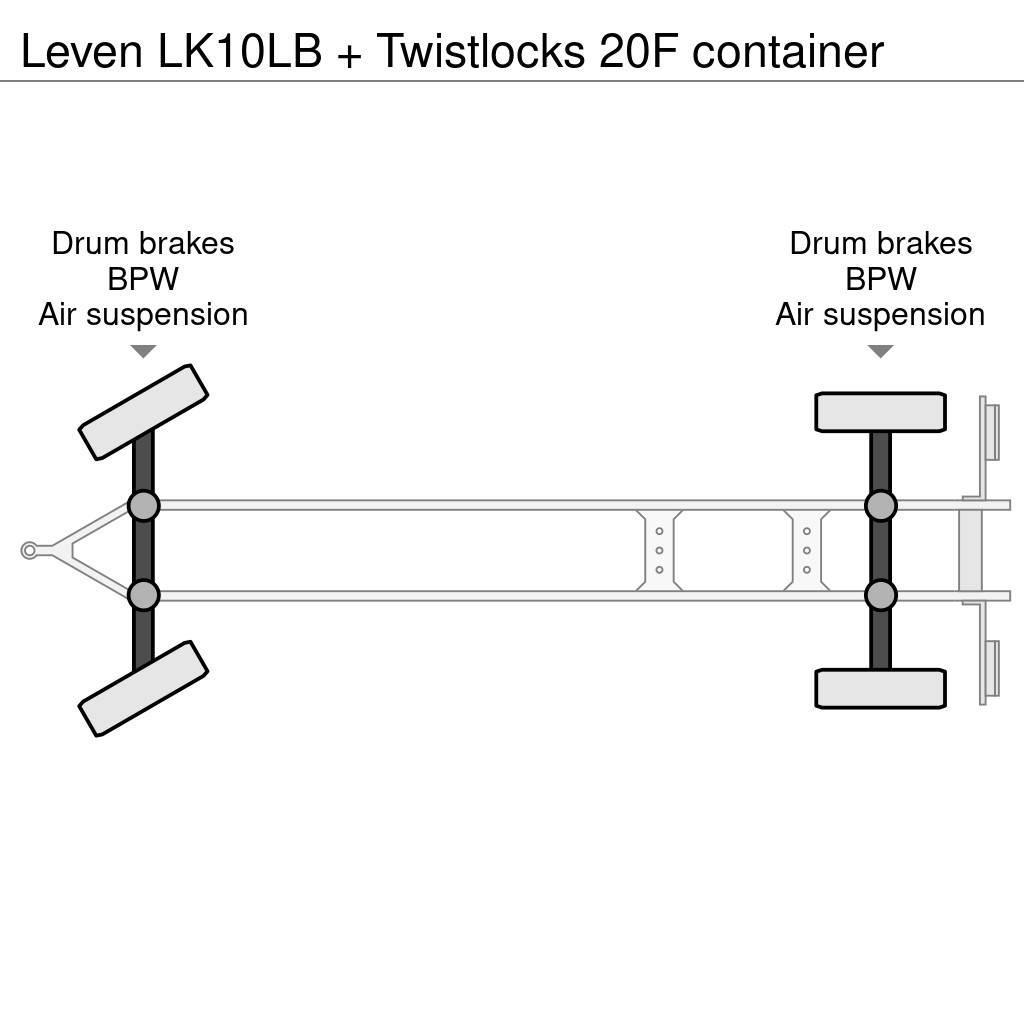  Leven LK10LB + Twistlocks 20F container Flaksläp