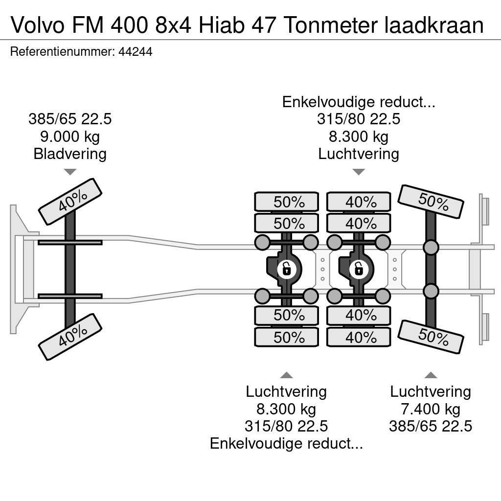 Volvo FM 400 8x4 Hiab 47 Tonmeter laadkraan Allterrängkranar