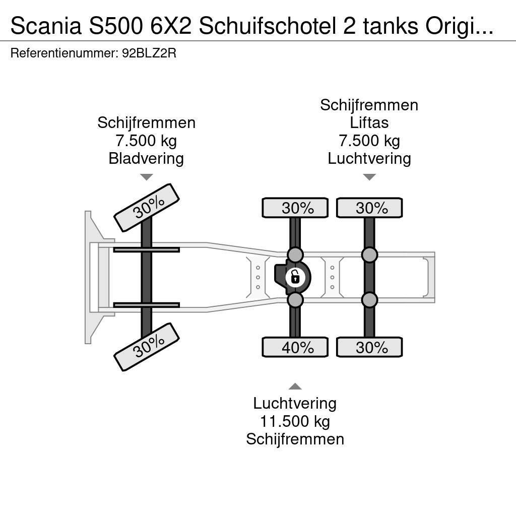 Scania S500 6X2 Schuifschotel 2 tanks Original NL Truck K Dragbilar