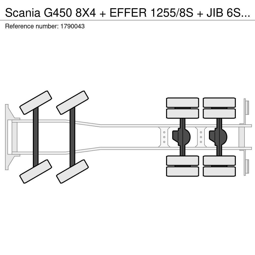 Scania G450 8X4 + EFFER 1255/8S + JIB 6S HD KRAAN/KRAN/CR Kranbilar