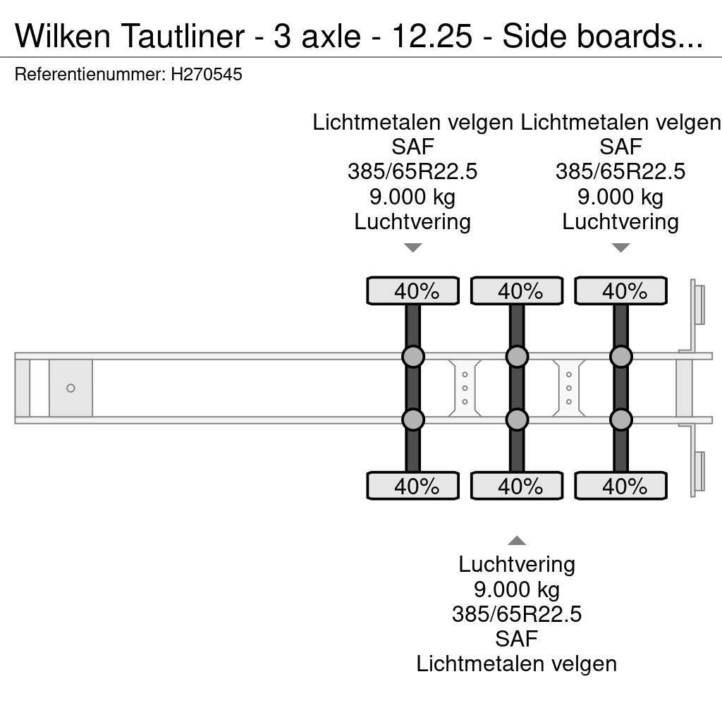  Wilken Tautliner - 3 axle - 12.25 - Side boards - Kapelltrailer