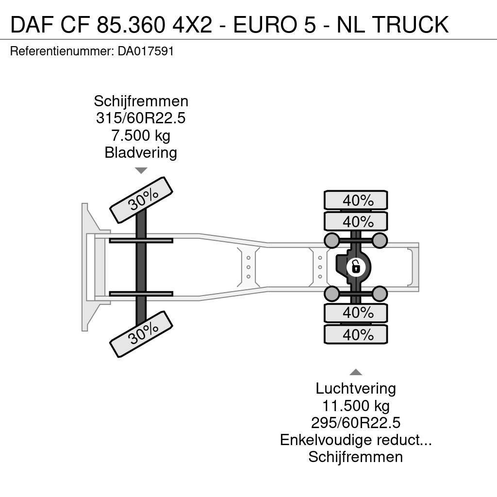 DAF CF 85.360 4X2 - EURO 5 - NL TRUCK Dragbilar