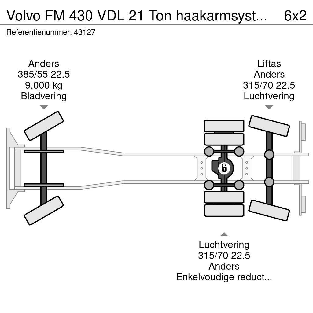 Volvo FM 430 VDL 21 Ton haakarmsysteem Lastväxlare/Krokbilar