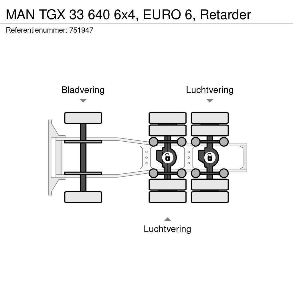MAN TGX 33 640 6x4, EURO 6, Retarder Tractor Units