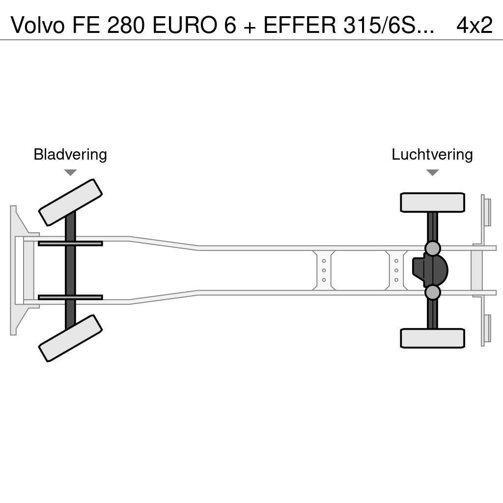 Volvo FE 280 EURO 6 + EFFER 315/6S + JIB 4S / LIER / WIN Allterrängkranar