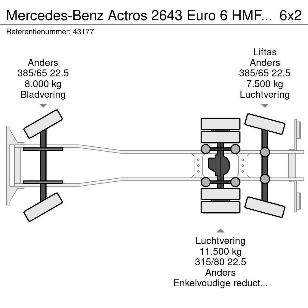 Mercedes-Benz Actros 2643 Euro 6 HMF 23 Tonmeter laadkraan Lastväxlare/Krokbilar