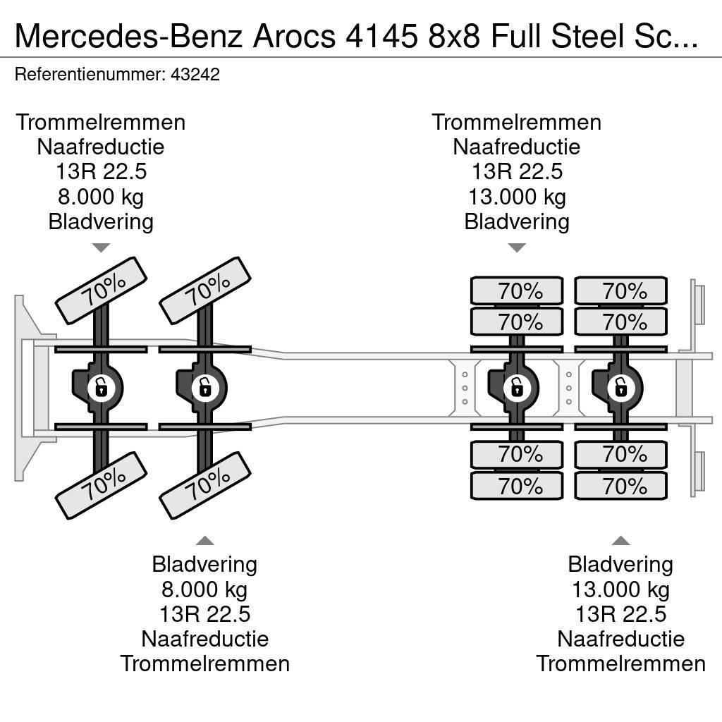 Mercedes-Benz Arocs 4145 8x8 Full Steel Schmitz 24 m³ kipper Tippbilar